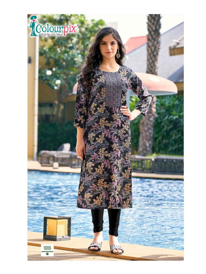 Rolex Vol 1 By Colourpix 1001 To 1008 Printed Kurtis Exporters In India
